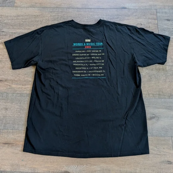 Mellencamp‎ Vintage 2005 Shirt XL Black Words & Music Tour Concert Band Tee - Picture 2 of 5